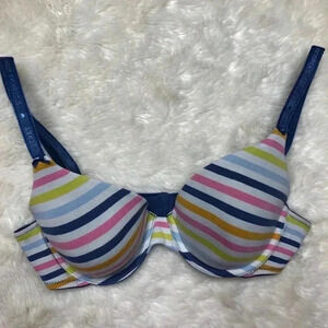 Victoria’s Secret Colourful Striped Cotton  Bra 34B